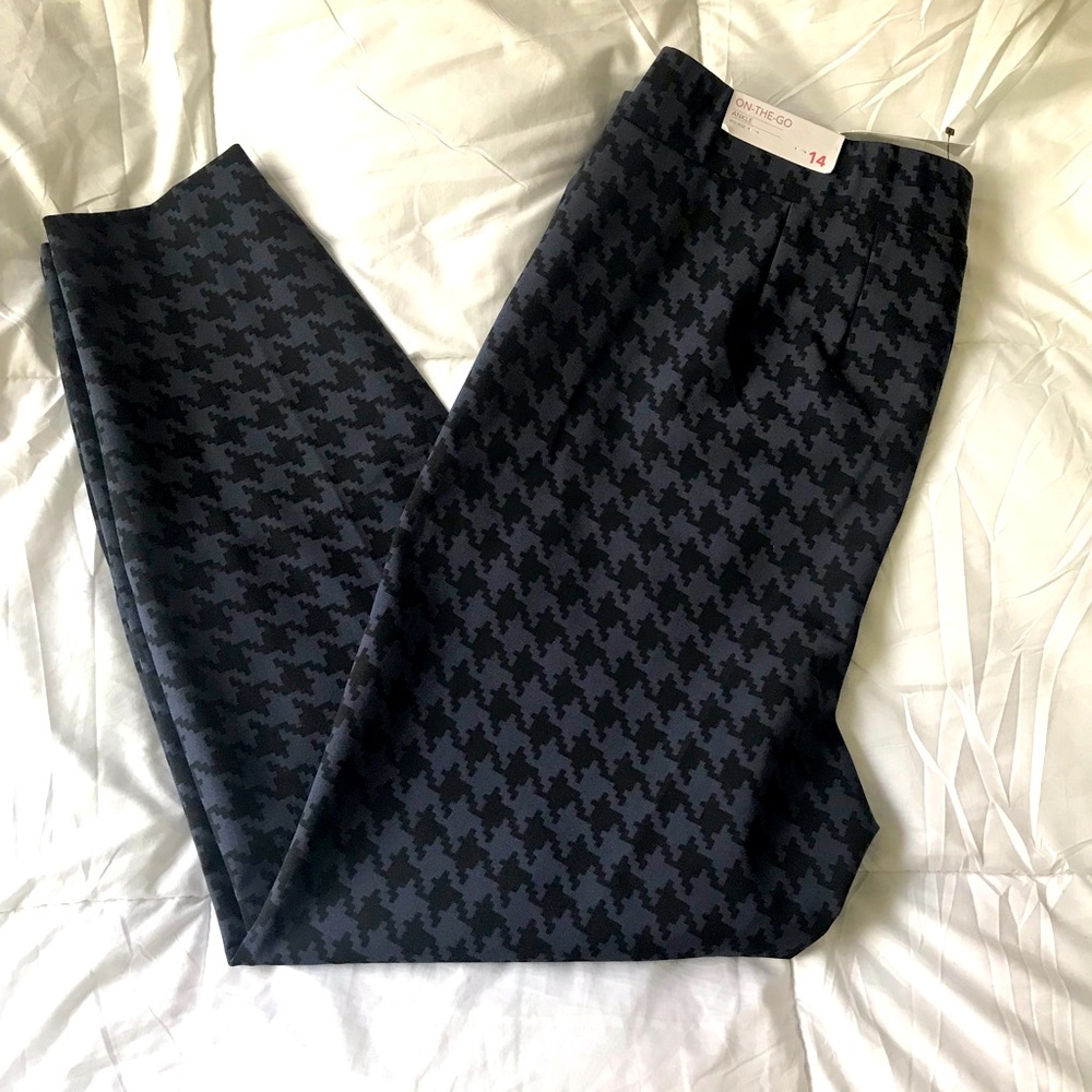 Houndstooth black/dark blue leggings